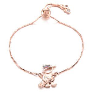 Skater Boy Cute Son Hobby Sport Rose Cubic Zirconia Adjustable Bracelet